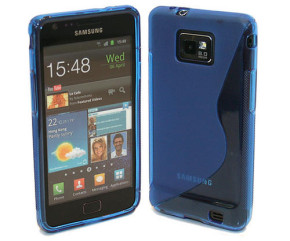 Силиконов гръб ТПУ S-Case за Samsung Galaxy S2 I9100 / Galaxy S2 Plus I9105 син прозрачен